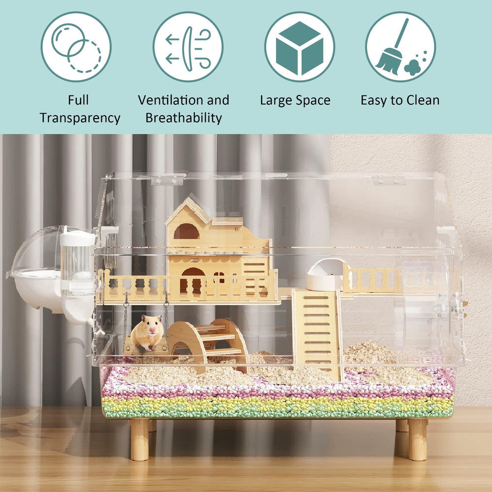 AIOWZZY double-layer transparent cage offers easy observation and spacious play areas.