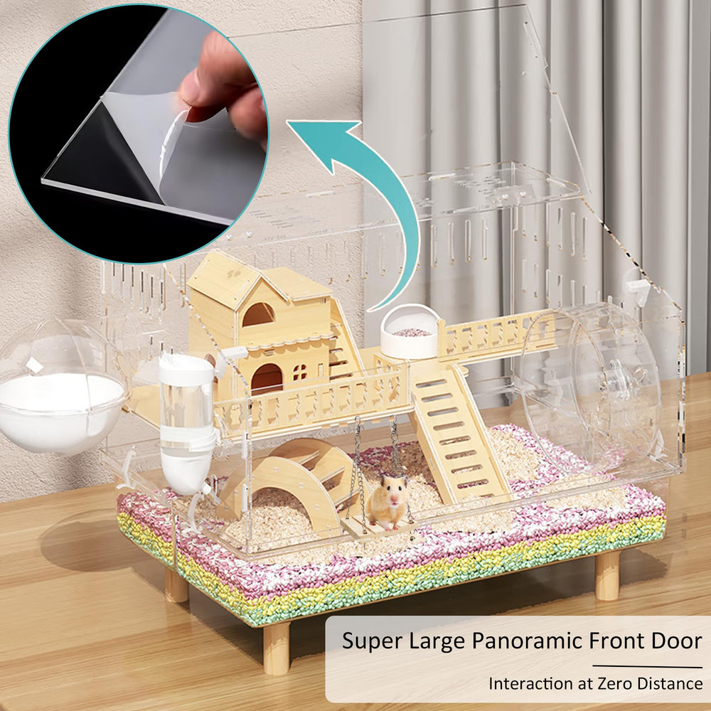 AIOWZZY open-top hamster house enables effortless feeding and interaction.