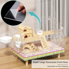 AIOWZZY open-top hamster house enables effortless feeding and interaction.