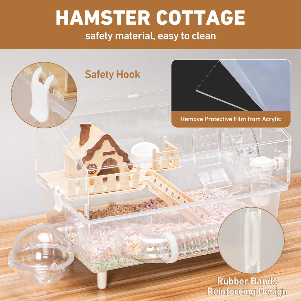 Aipawzz hamster cage waterproof durability reduces odor and keeps habitat clean.