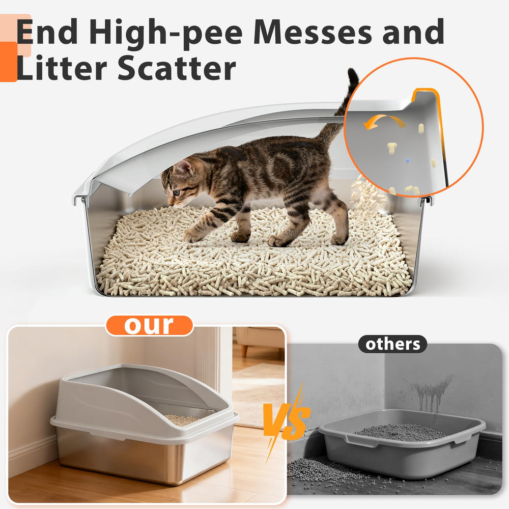 AIPERRO enclosed-design litter box minimizes litter scatter and preserves privacy.