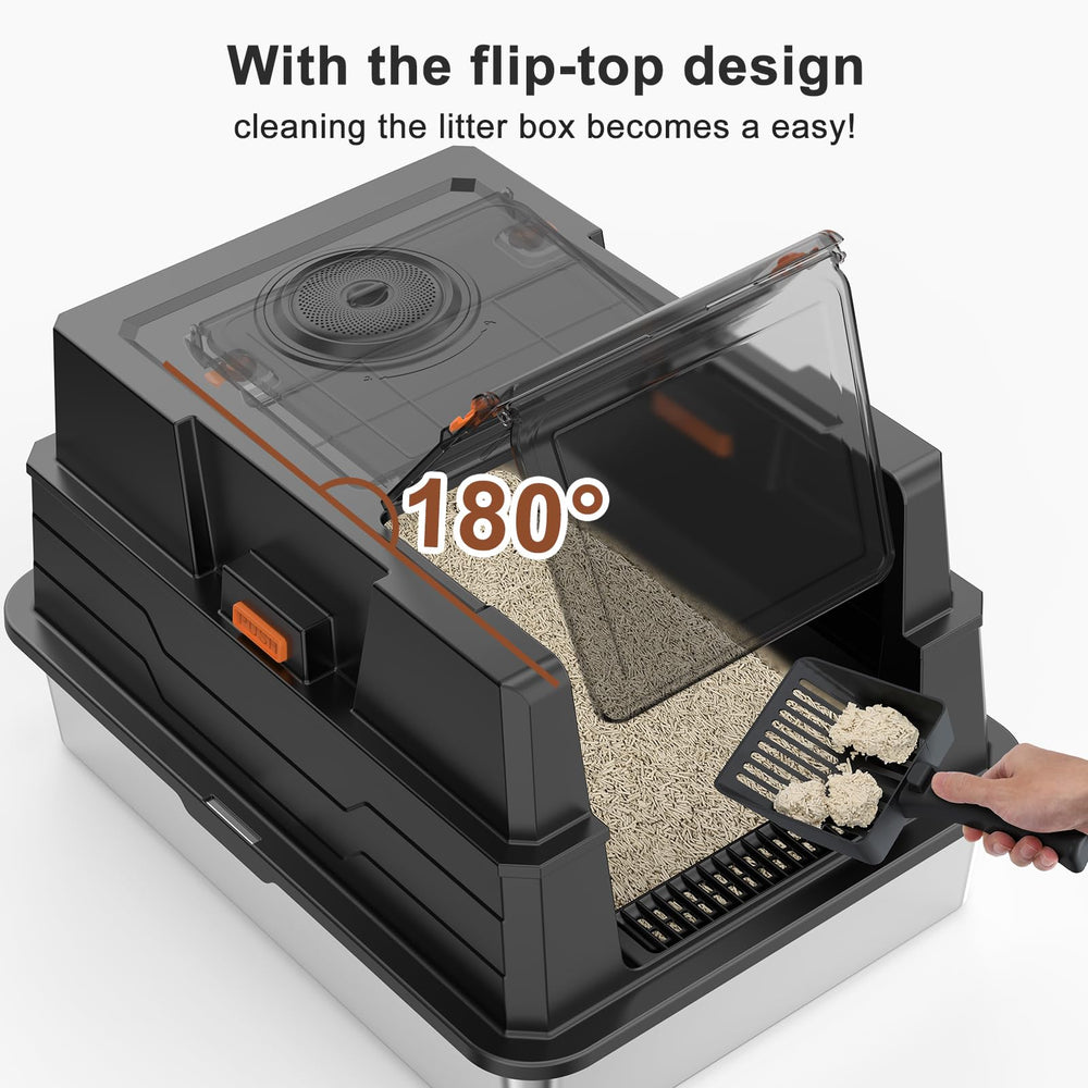 AIPERRO flip-top lid 180 degrees enables hands-free scooping.