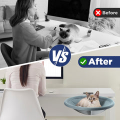 AIPERRO Foldable Cat Desk Bed folded design slides flat for compact storage in small rooms.