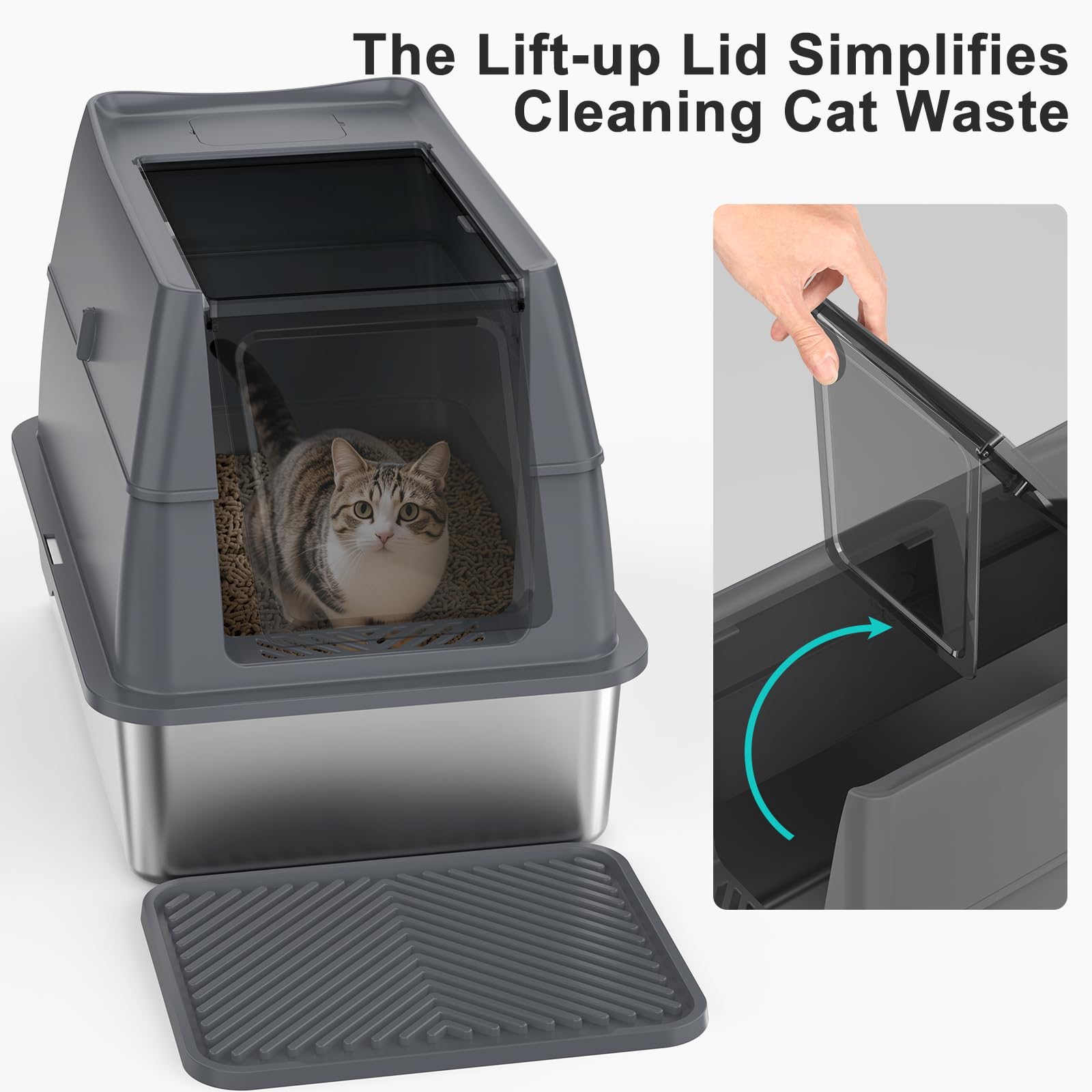 Aiperro 18-inch high walls with overlapping panels to minimize litter scatter