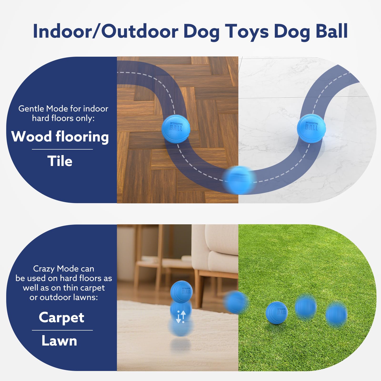 AIPERRO interactive dog ball charging time highlights quick 50-minute recharge