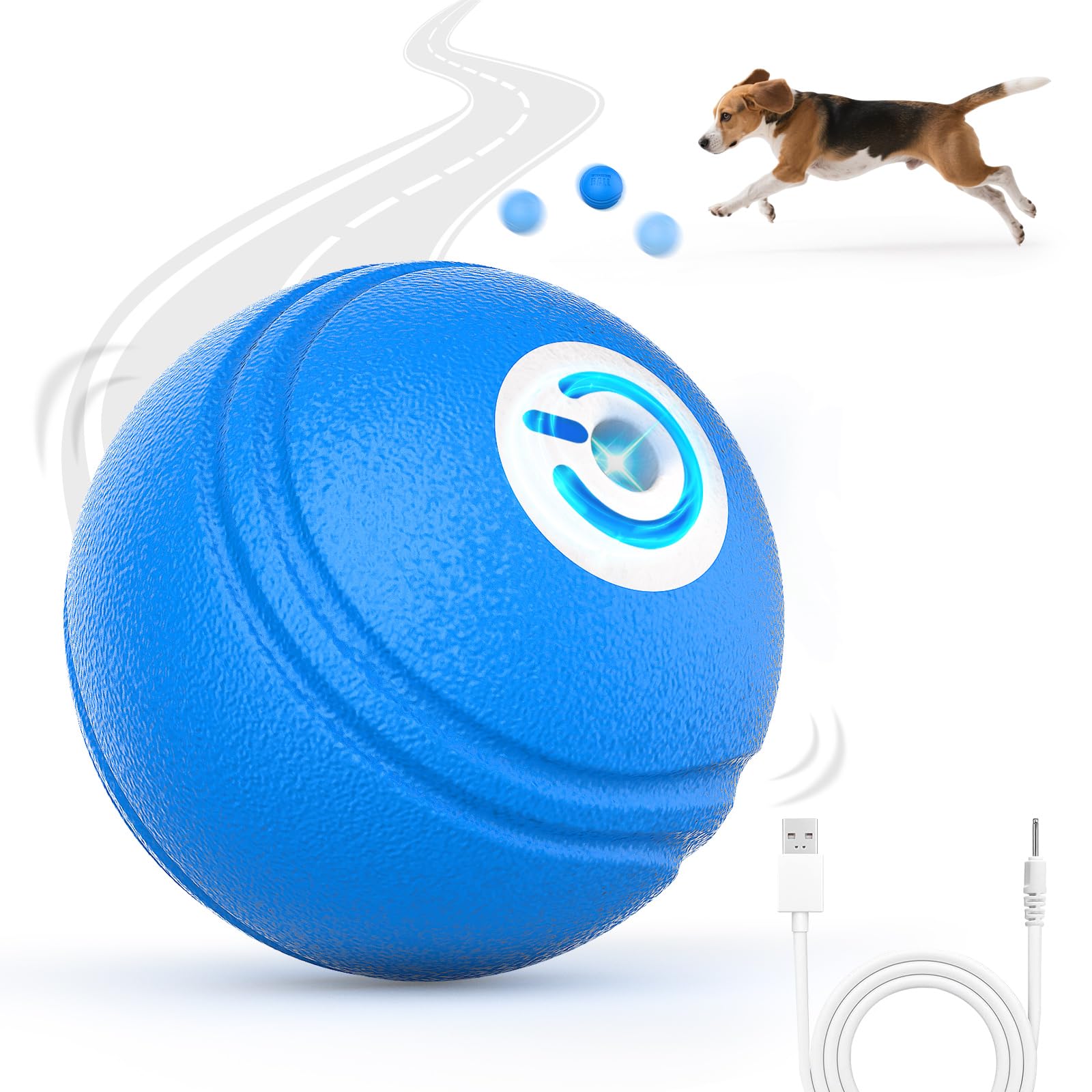 AIPERRO interactive dog ball front view, compact play toy for dogs