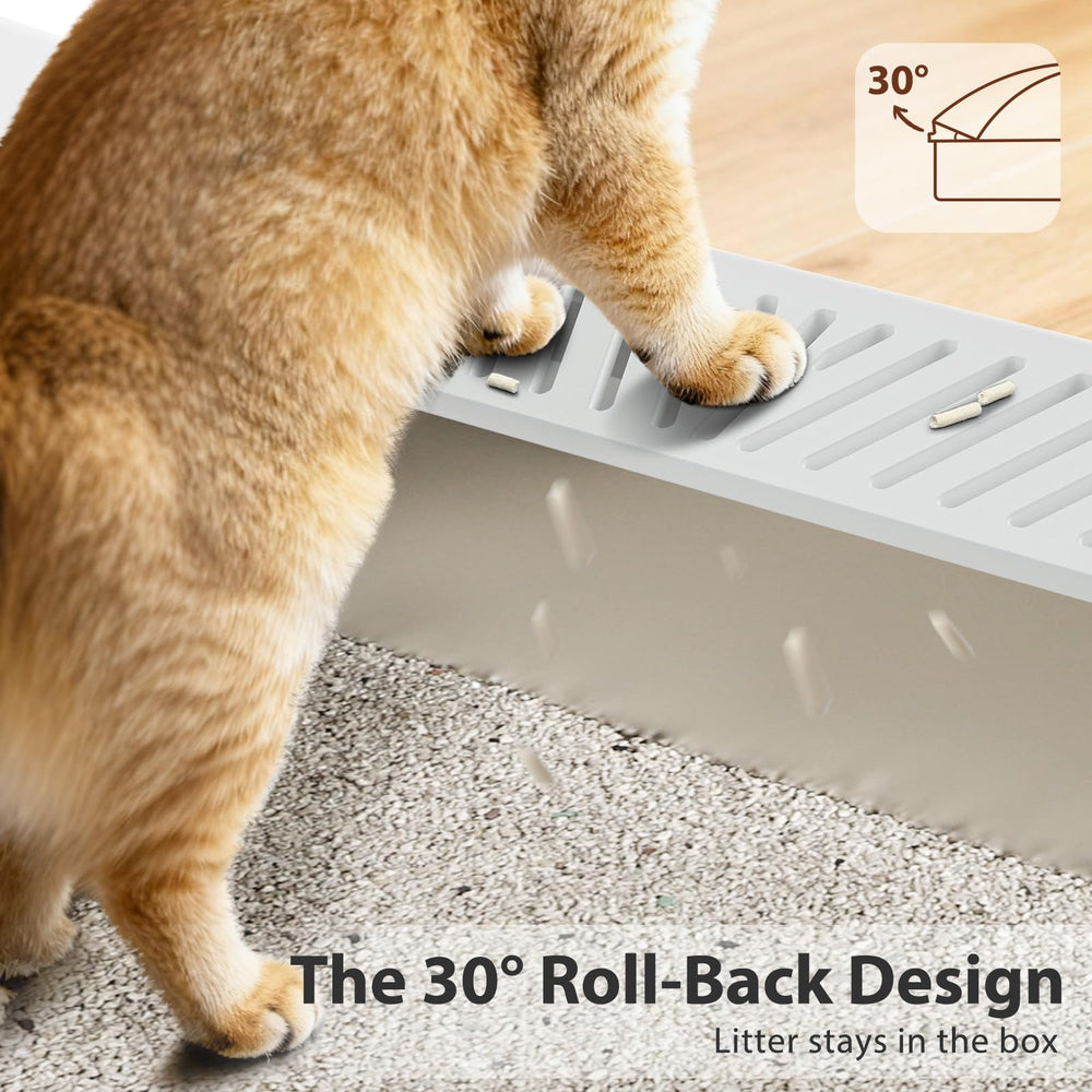 AIPERRO low-entry stainless steel litter box provides easy access for aging or recovering pets.
