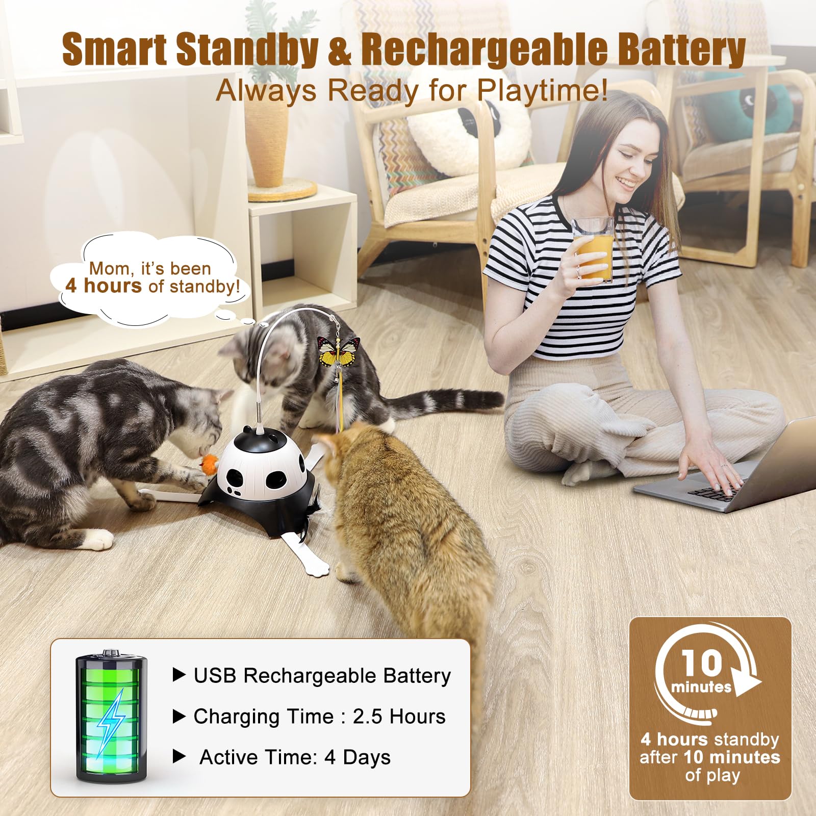 AIPERRO silicone non-slip pads secure the toy on floors.