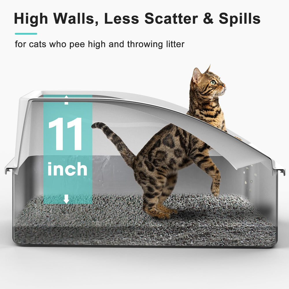 AIPERRO stainless steel litter box enclosed design showing privacy