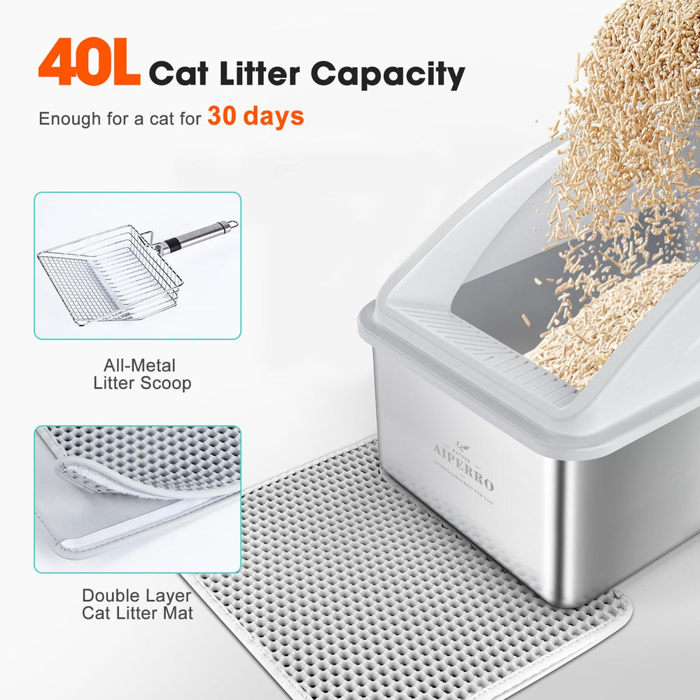 AIPERRO all-metal scoop with wide gaps for fast, thorough cleaning