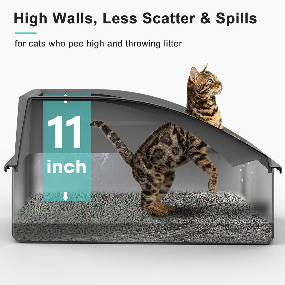 AIPERRO XL litter box interior showcases rust-proof stainless steel and easy cleaning.