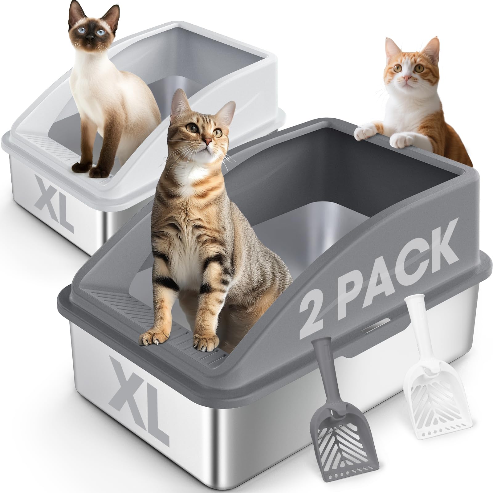 AIPERRO XL litter box top cover reduces scatter and adds privacy.