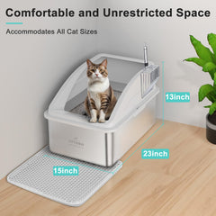 AIPERRO XXL stainless box interior helps accommodate 2–3 cats