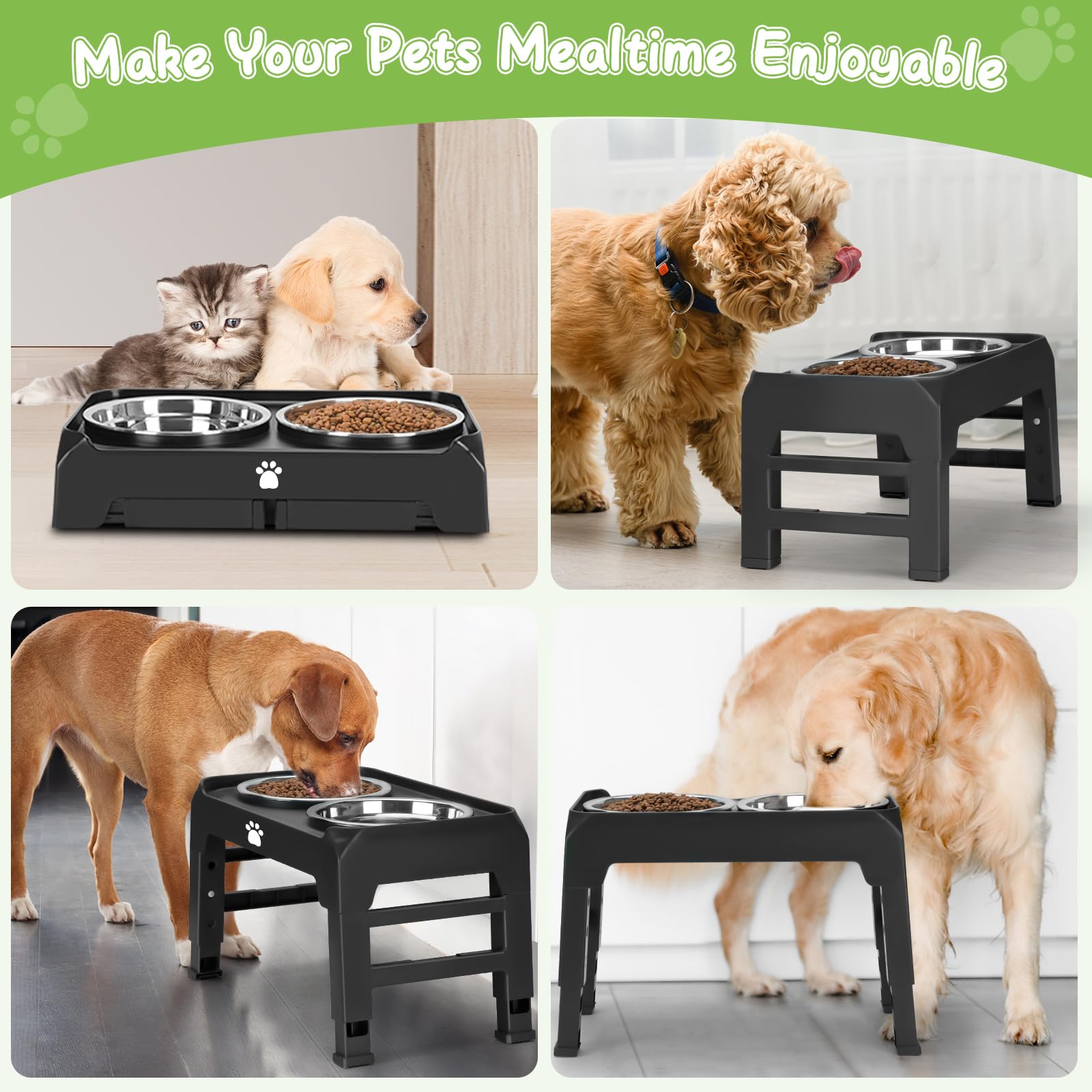 AIRMX dog-dining ergonomics illustrate comfortable posture while eating.