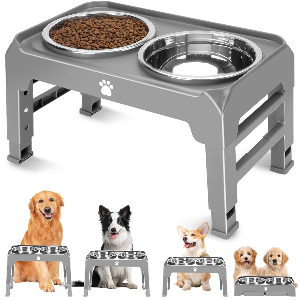 AirMX elevated-dog-bowl-stand reduces neck strain during meals.