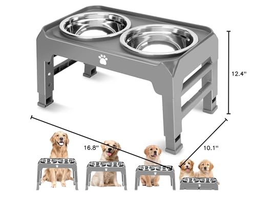 AirMX grey-dog-feeder blends with decor and travels well.