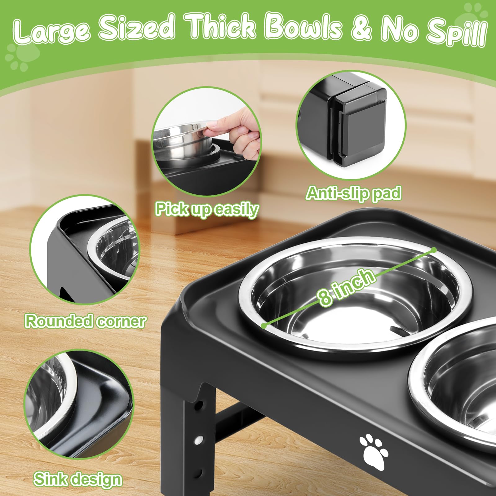 AIRMX anti-slip feet ensure stable meals during hearty eaters.