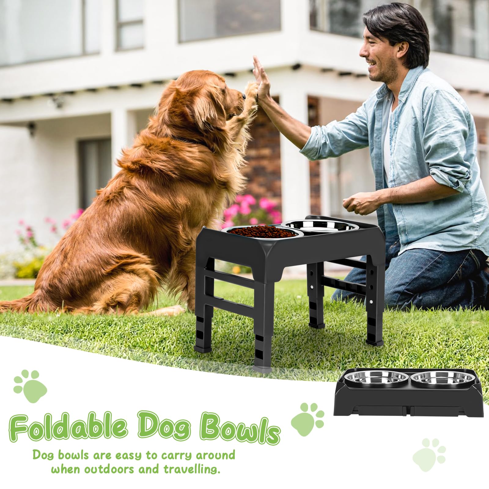 AIRMX travel-friendly dog feeder demonstrates portable setup.