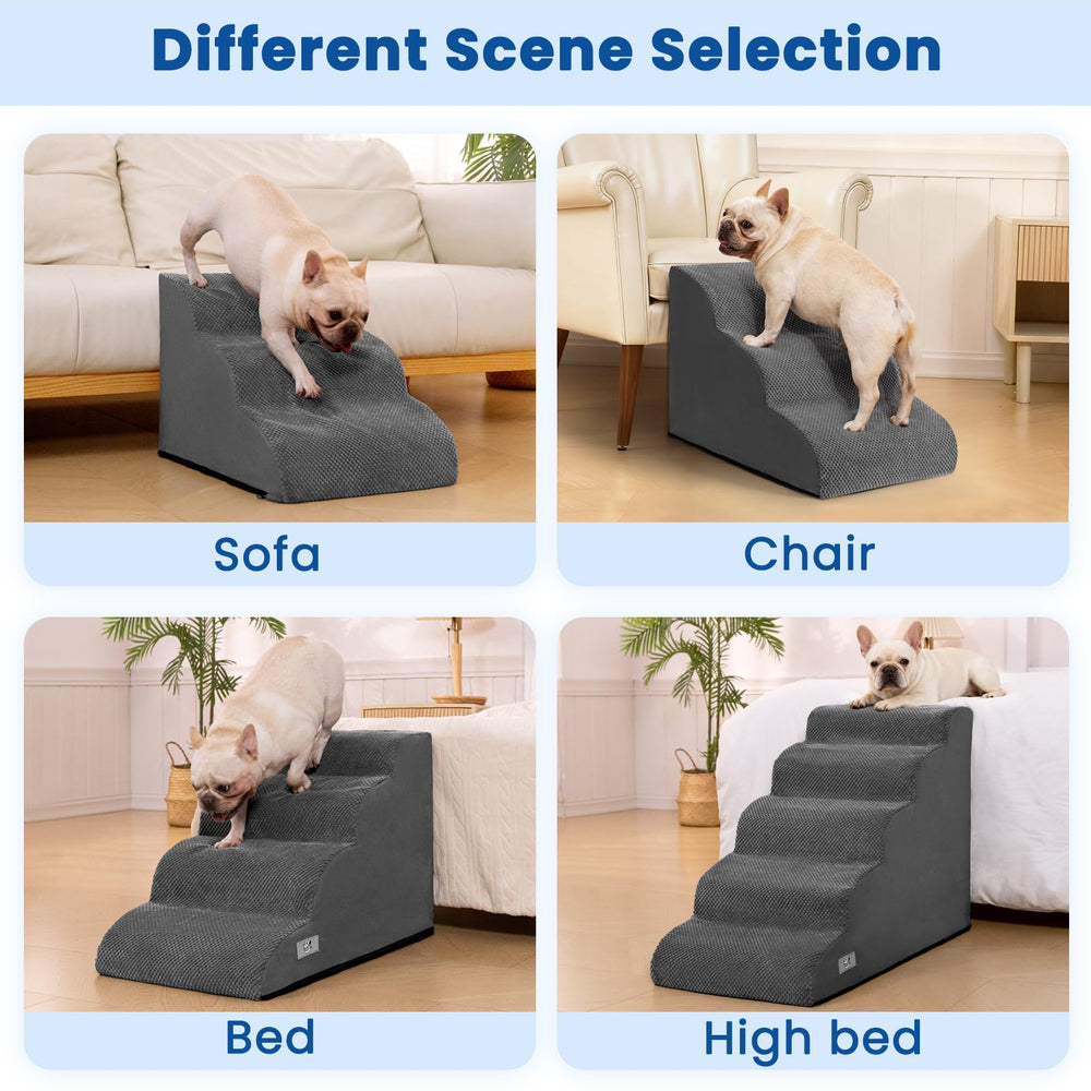 Airpanda dog steps 4-step height supports medium bed climbing.