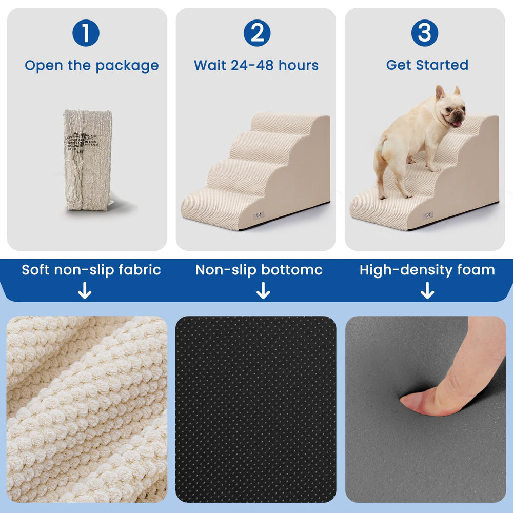Airpanda dog steps height-options; available in 3, 4, and 5-step variants
