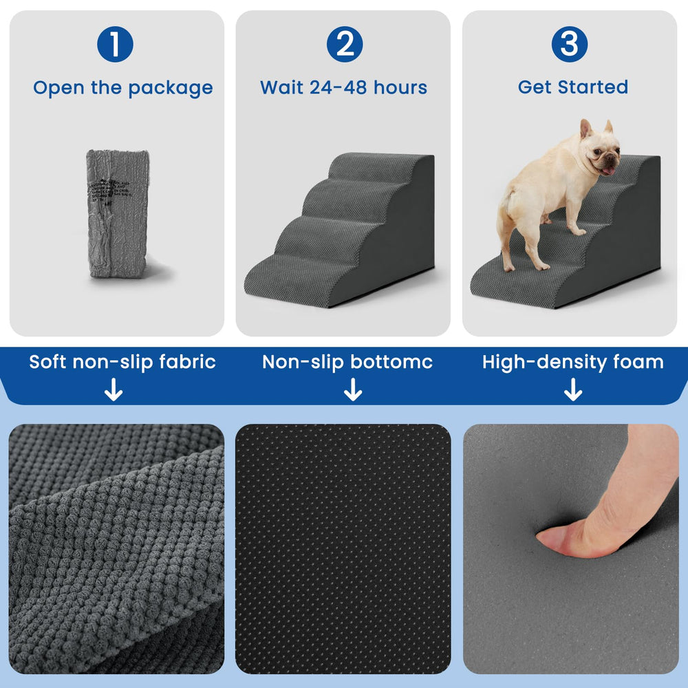 Airpanda dog steps washable cover simplifies cleaning after use.