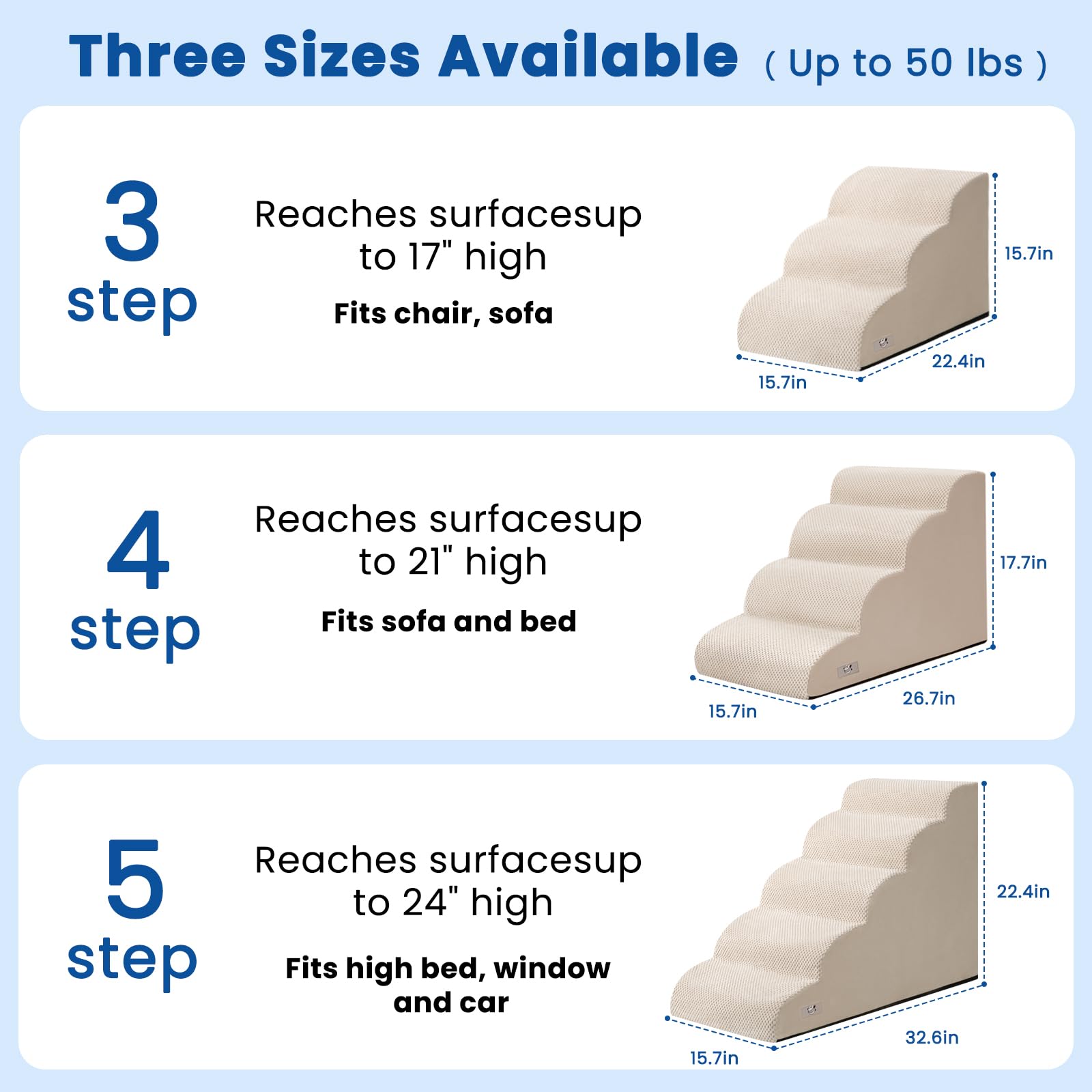Airpanda dog steps washable cover; removable fabric for clean surfaces
