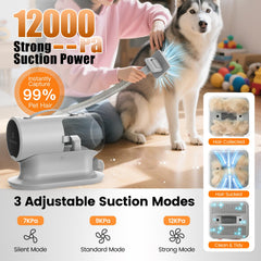 AIRROBO PG100 Plus with clipper attachment for at-home professional grooming