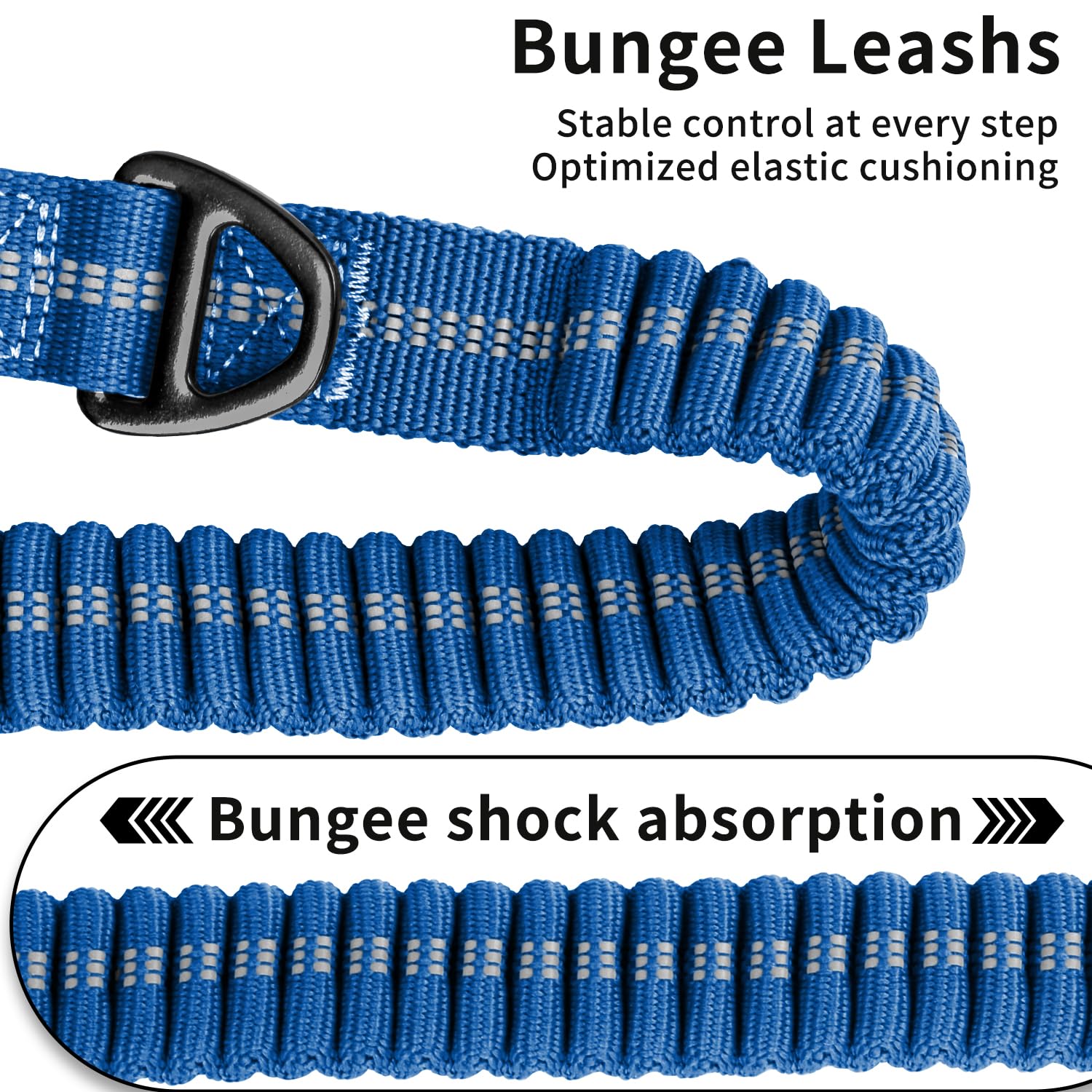 AIRUIDOG blue leash featuring double padded handles for comfort.