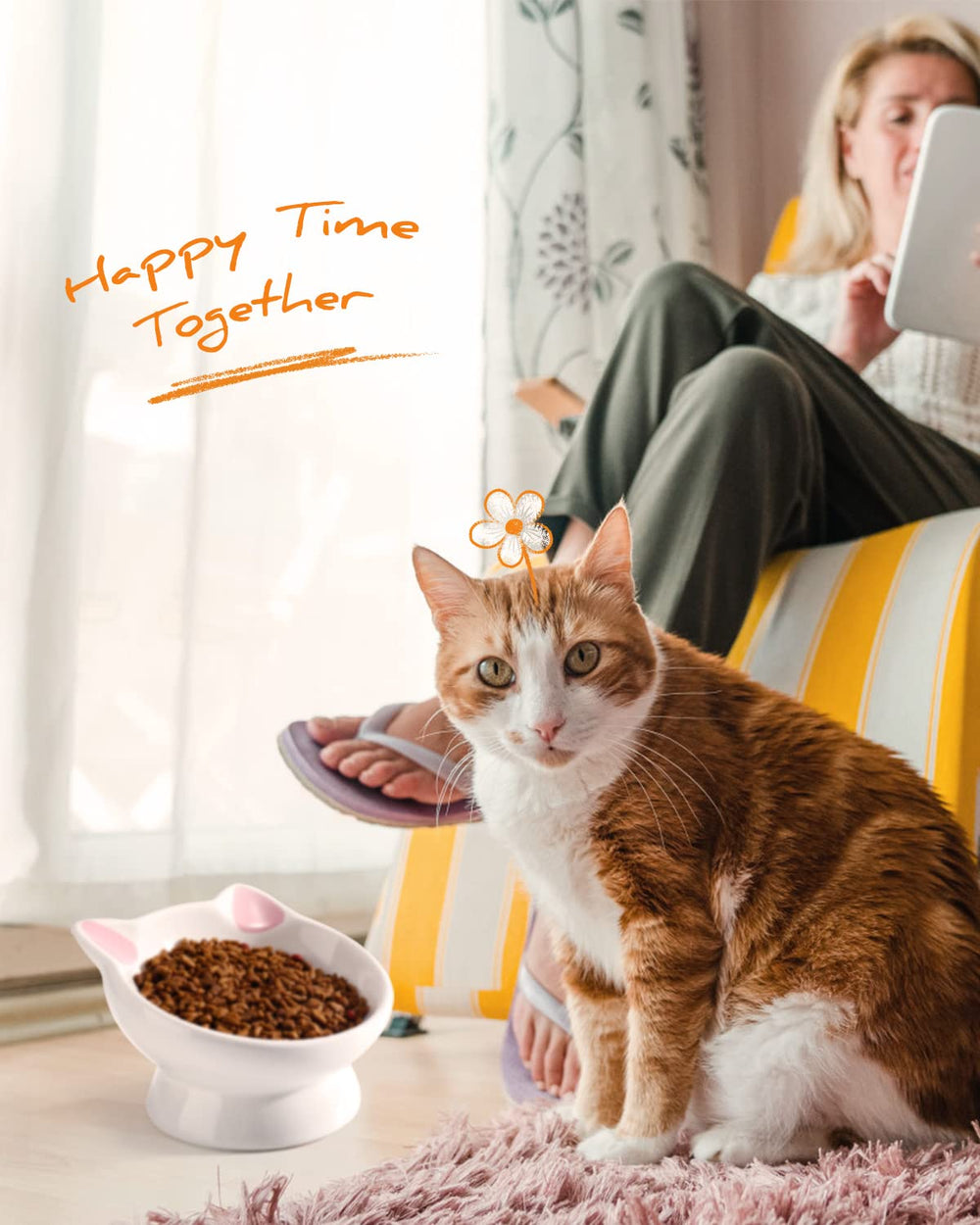 AISBUGUR 2pcs raised cat bowls pack saves space and convenience.