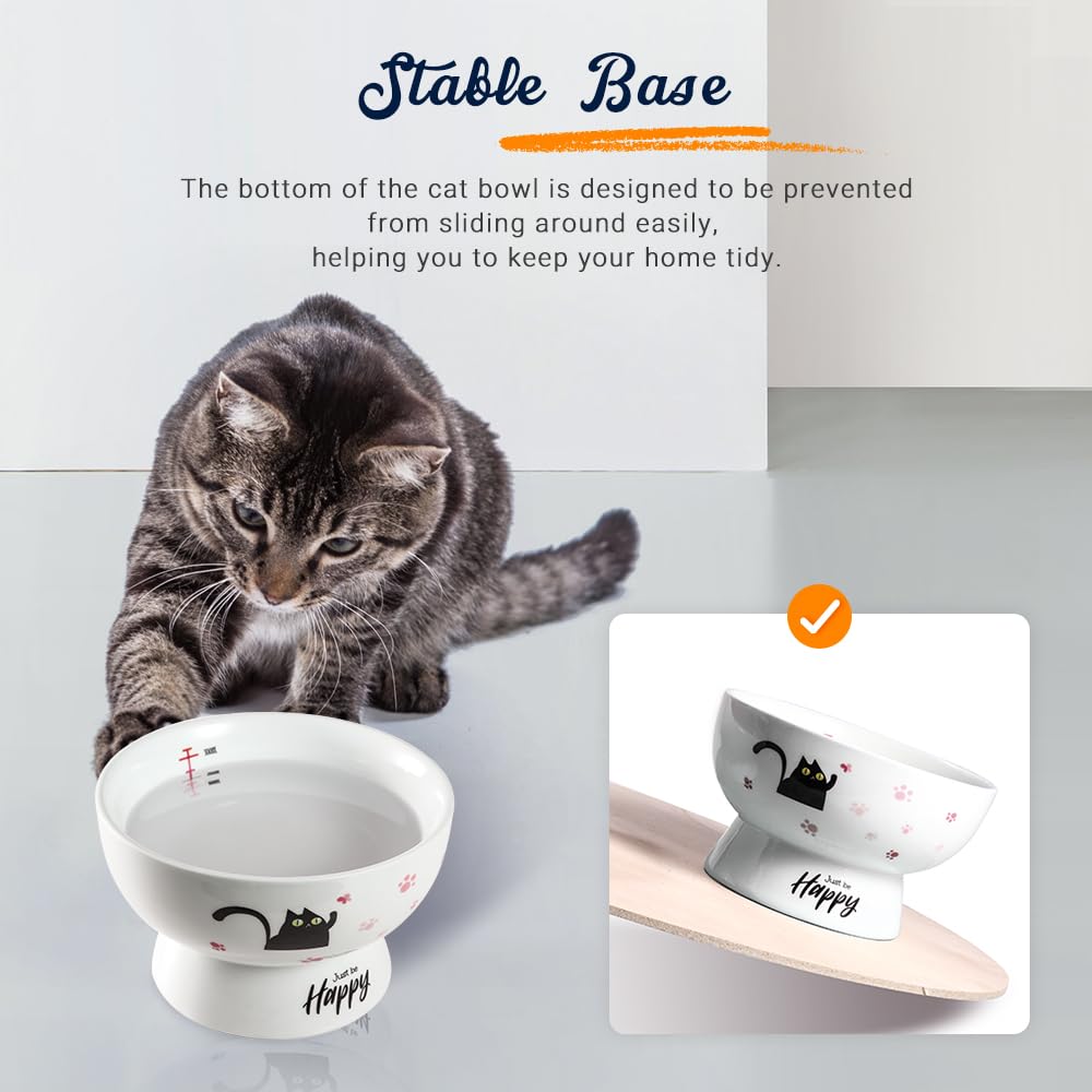 AISBUGUR porcelain bowl pink features 15oz tick marks to monitor hydration.