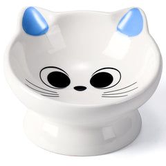 AISBUGUR raised cat food bowl tilted 15° eases neck strain during meals.