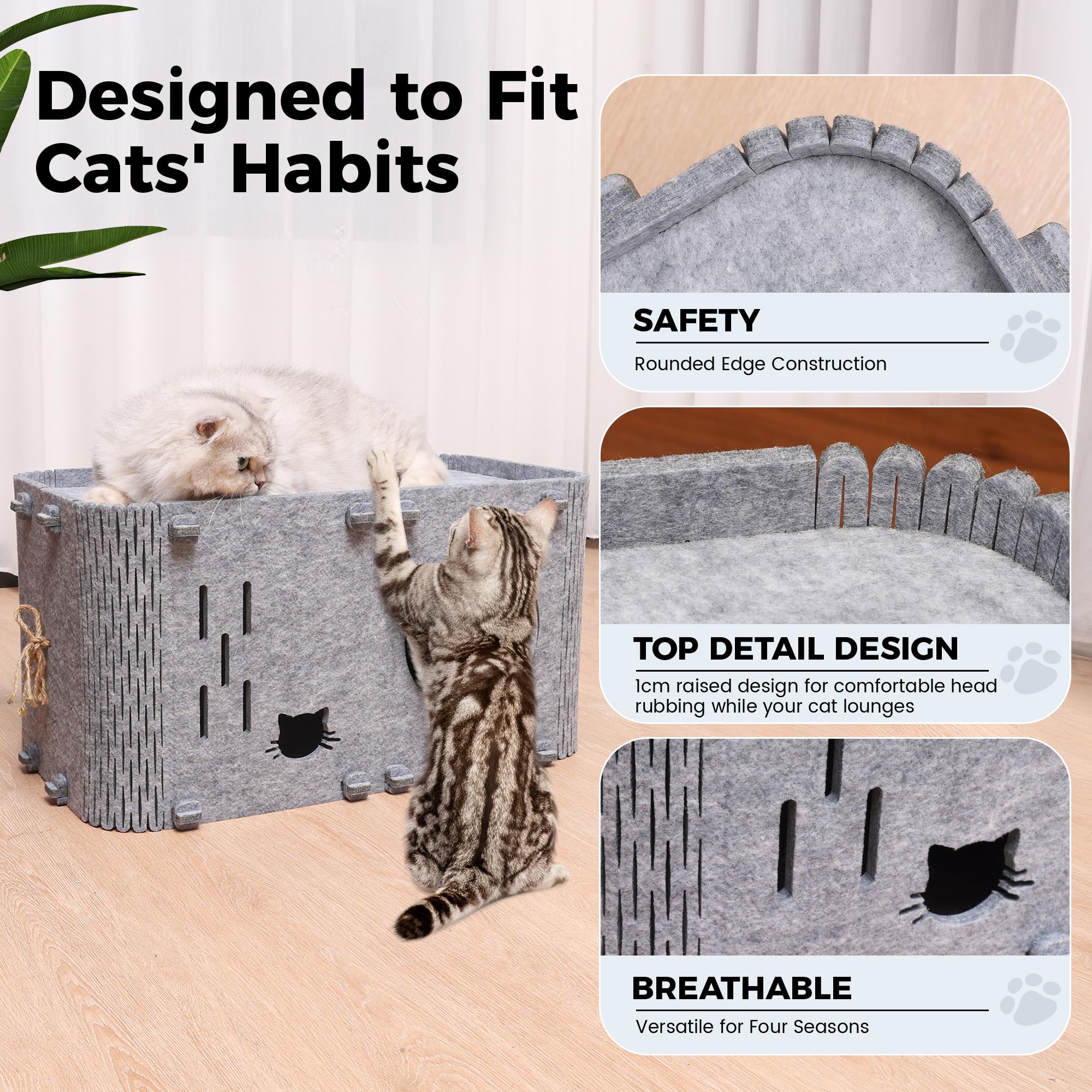 Aitmexcn cat house compact-spacious-dimensions fits small spaces and large cats.