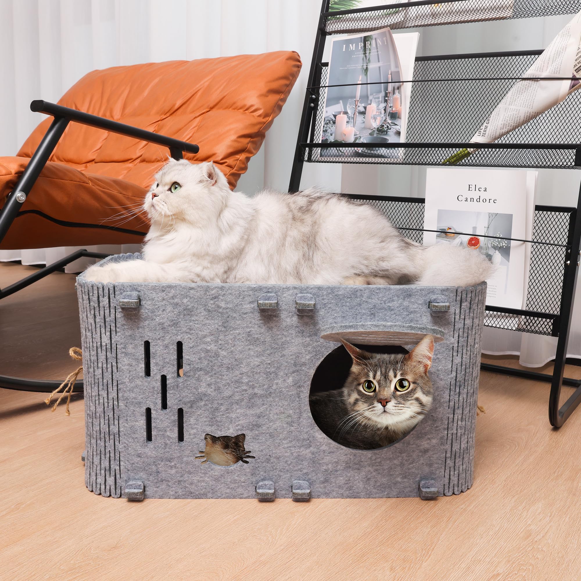 Aitmexcn cat house durable-felt-material warmth and long-lasting use.