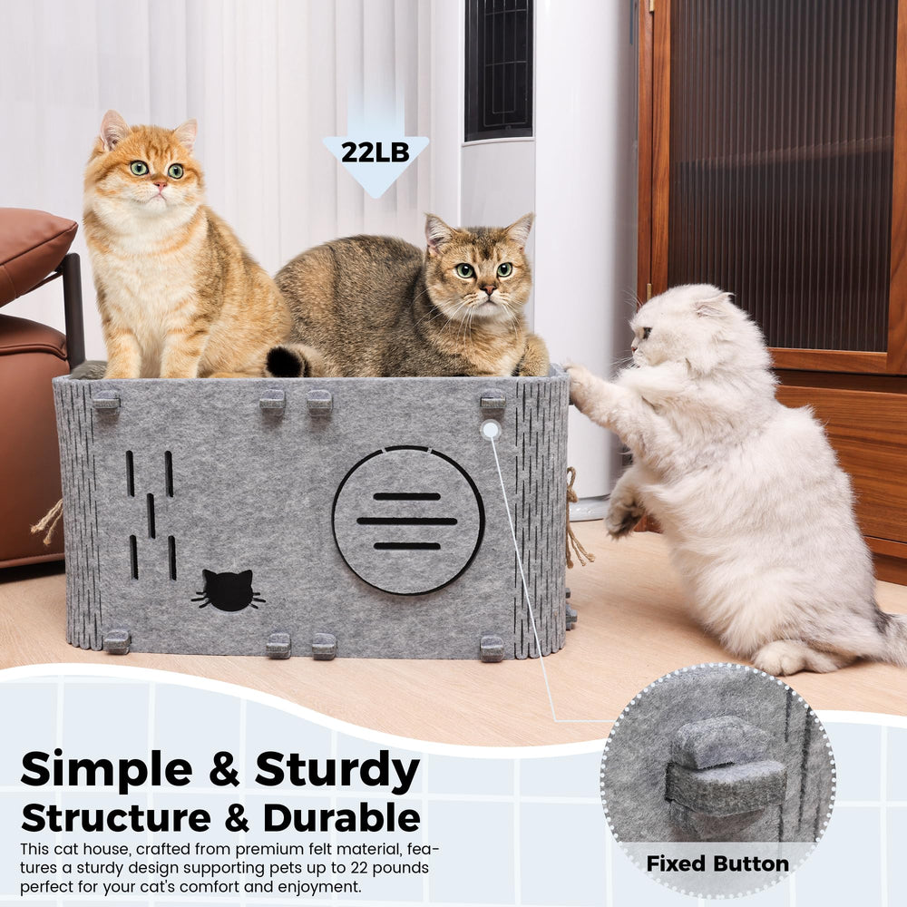Aitmexcn cat house scratch-friendly-felt provides furniture protection and claw satisfaction.