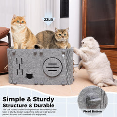 Aitmexcn cat house scratch-friendly-felt provides furniture protection and claw satisfaction.