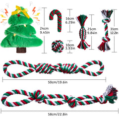 Aitmexcn Christmas dog rope toy set rope ring ideal for vigorous chewing and fetch