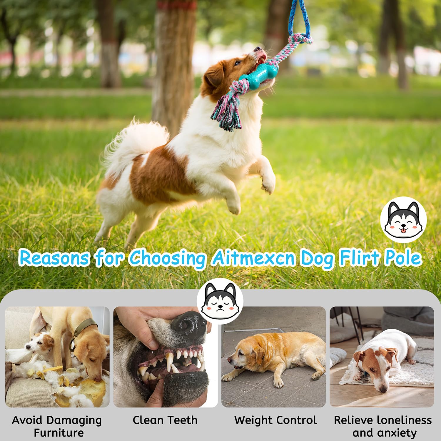 Aitmexcn dog-rope-toys-ball-shaped emphasizes interactive play and fetch-ready design.