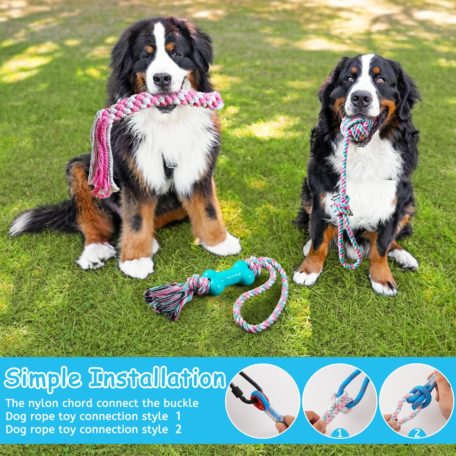 Aitmexcn dog-rope-toys-bone-shaped captures bite-friendly grip during training.