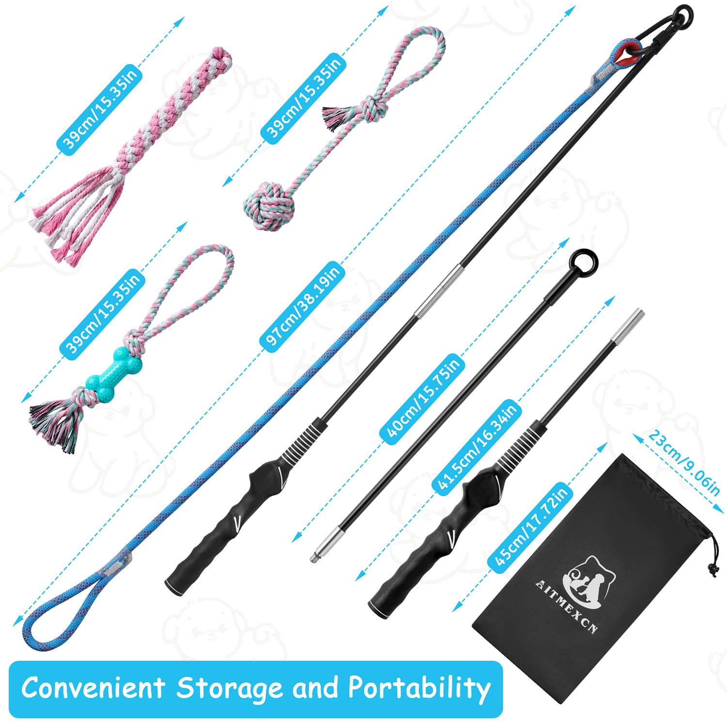 Aitmexcn nylon-cord-dog-rope shows durable pull and long-lasting tug play.