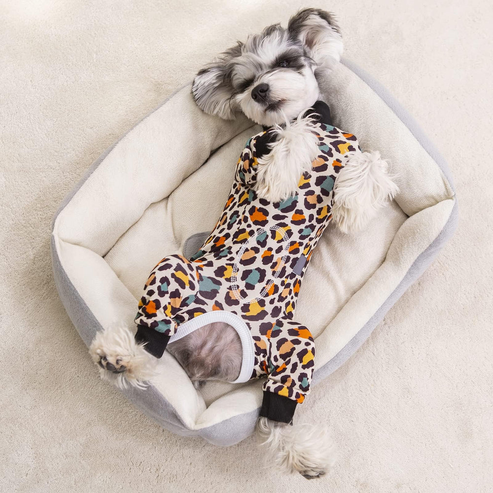 AITOLI dog-striped recovery suit abdomen coverage area during post-surgery care