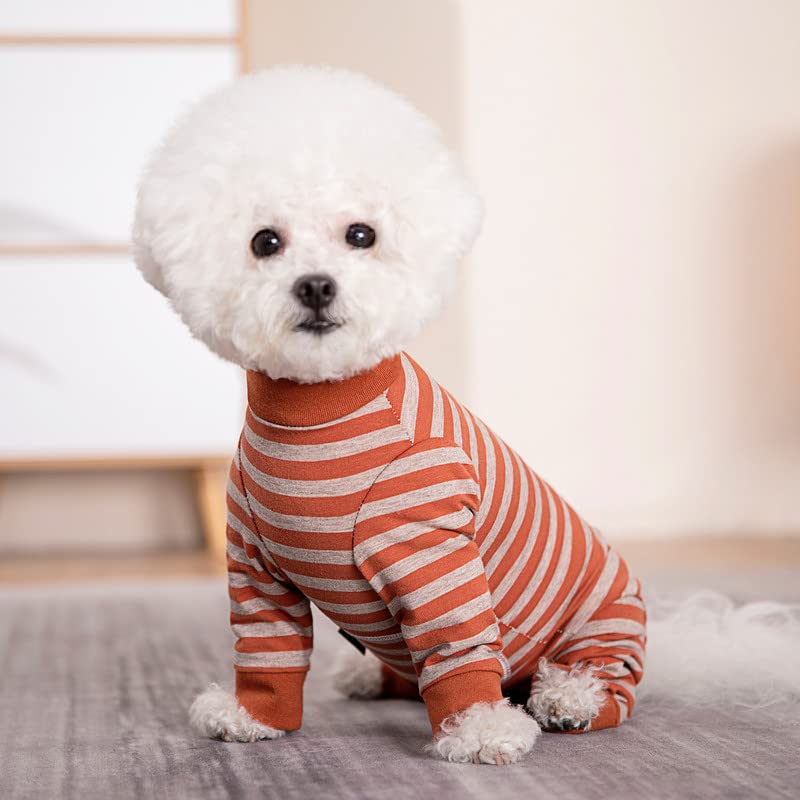 AITOLI dog striped recovery suit back closure for easy wear