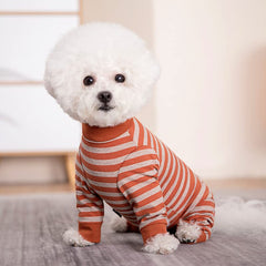 AITOLI dog striped recovery suit back closure for easy wear