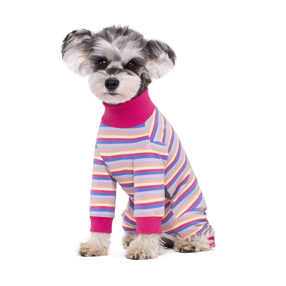 AITOLI Dog Striped Recovery Suit back view showing full coverage protection