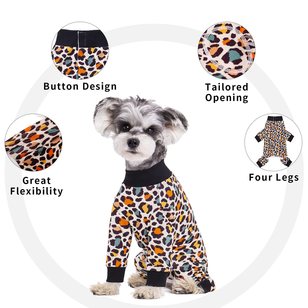 AITOLI Dog Striped Recovery Suit elastic cotton fabric offers breathable comfort.