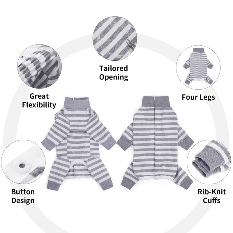 AITOLI dog striped recovery suit post-surgery wear for calm recovery