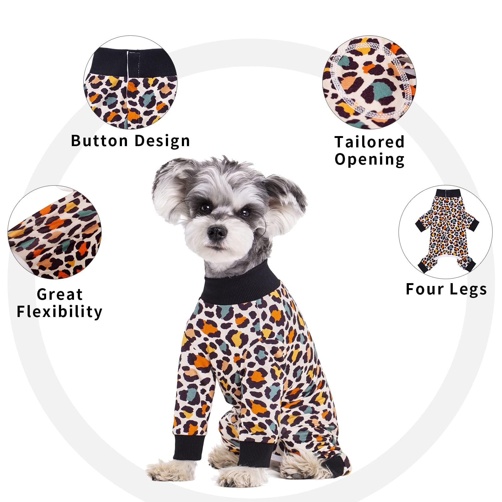 AITOLI dog-striped recovery suit size chart image guidance
