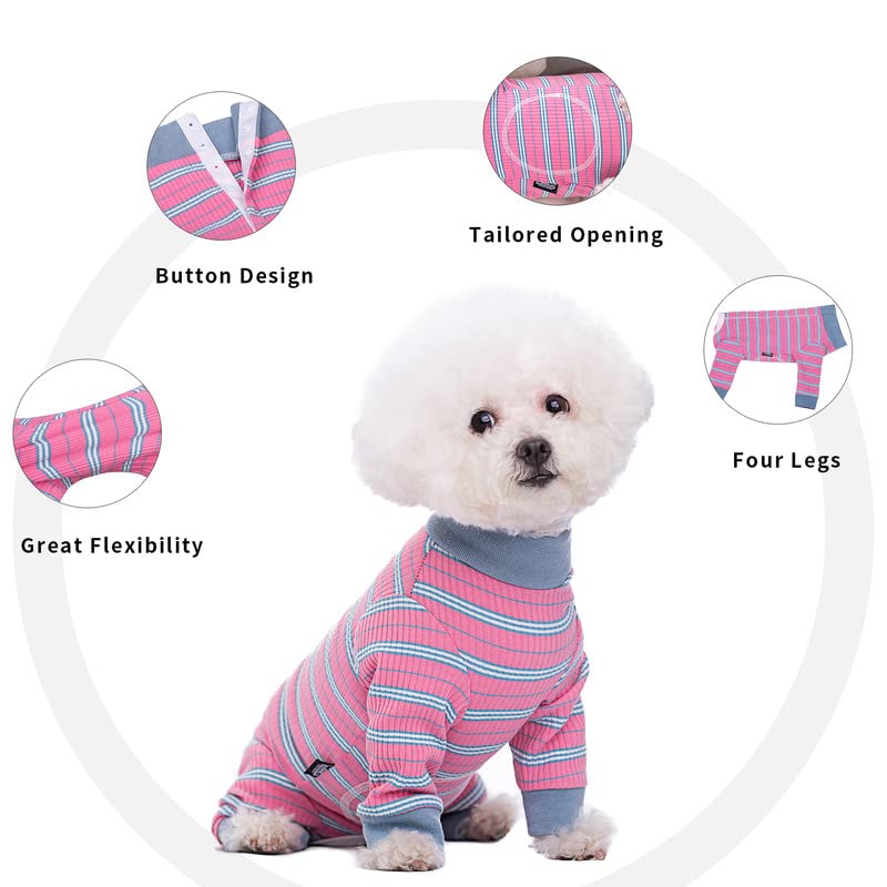 AITOLI dog-striped recovery suit size chart image helps choosing the right fit