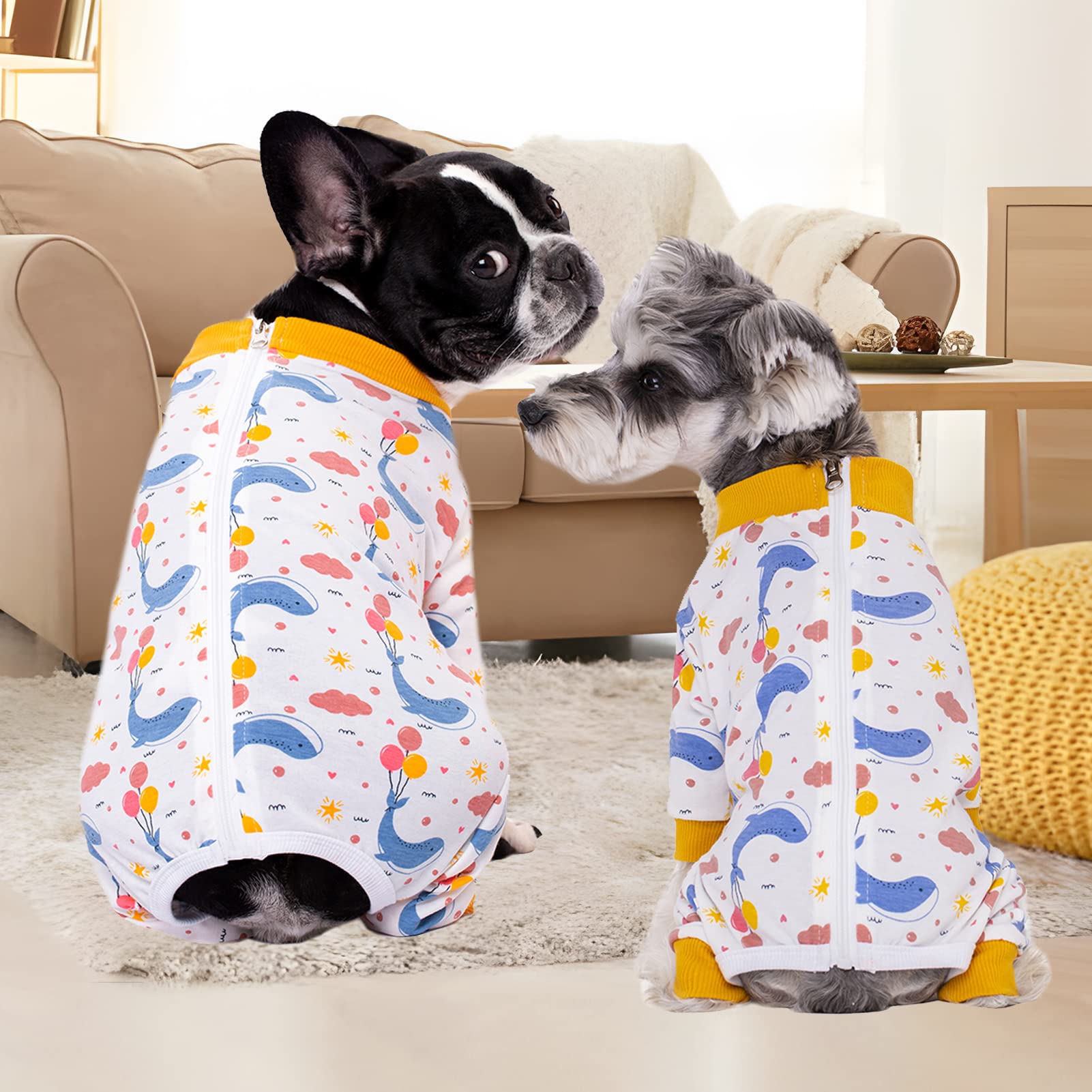 AITOLI dog surgery recovery suit in-use minimizes wound interference during activity