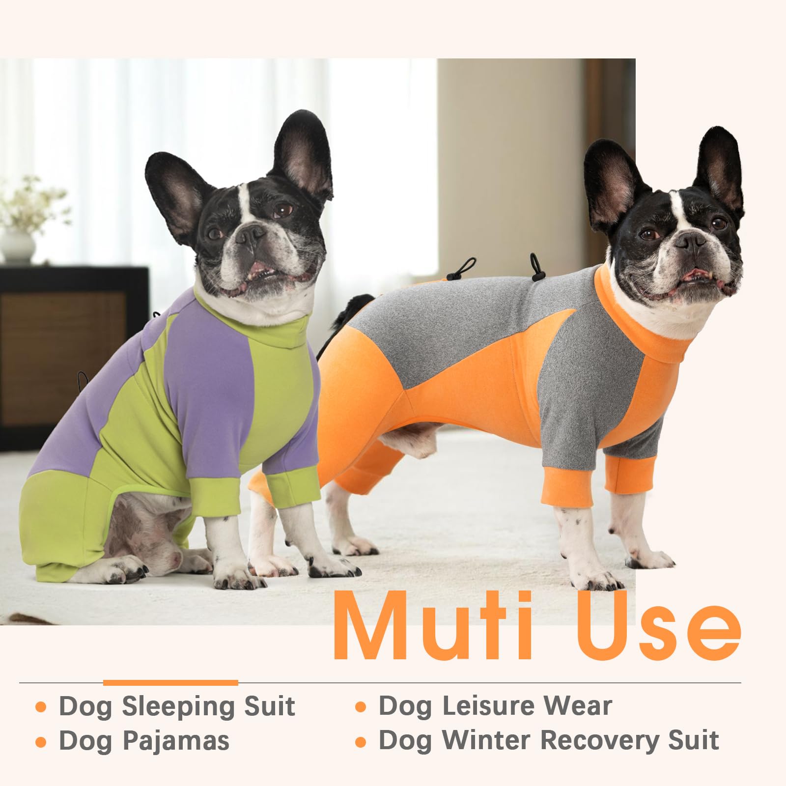 AITOLI dog winter coat drawstrings close-up shows adjustable fit and secure belly protection