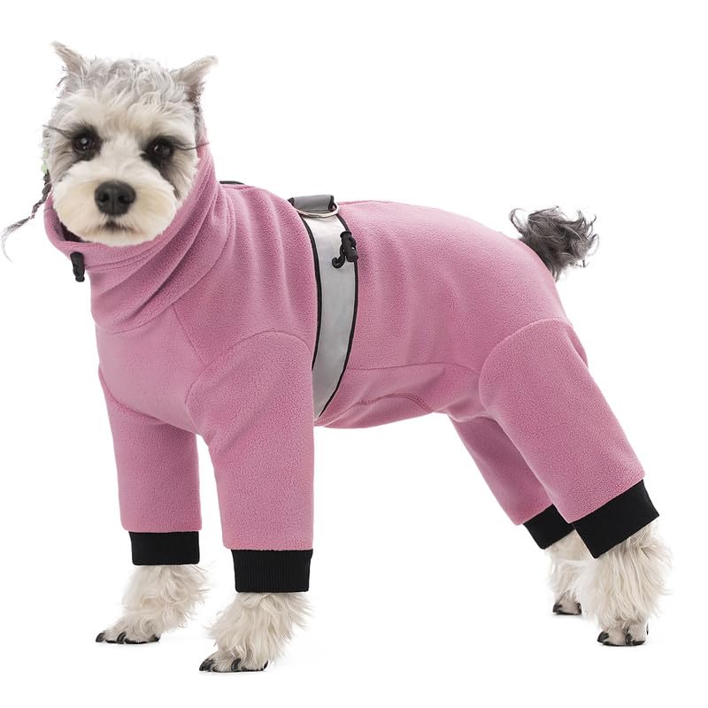 AITOLI polar fleece coat small dog back-zipper keeps warmth secure during winter walks